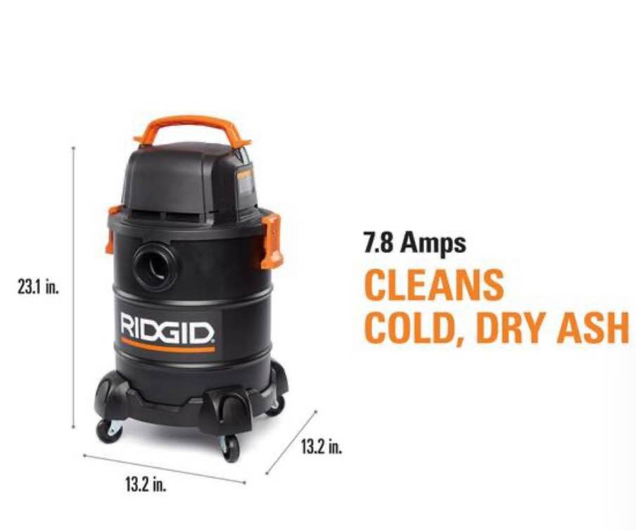 New RIDGID 5 Gallon Steel Ash & Grilling Vac